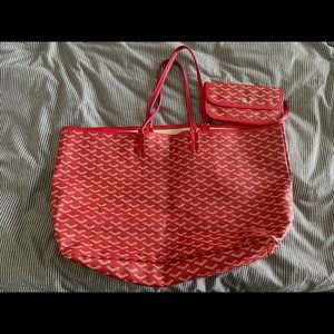 Red tote bag